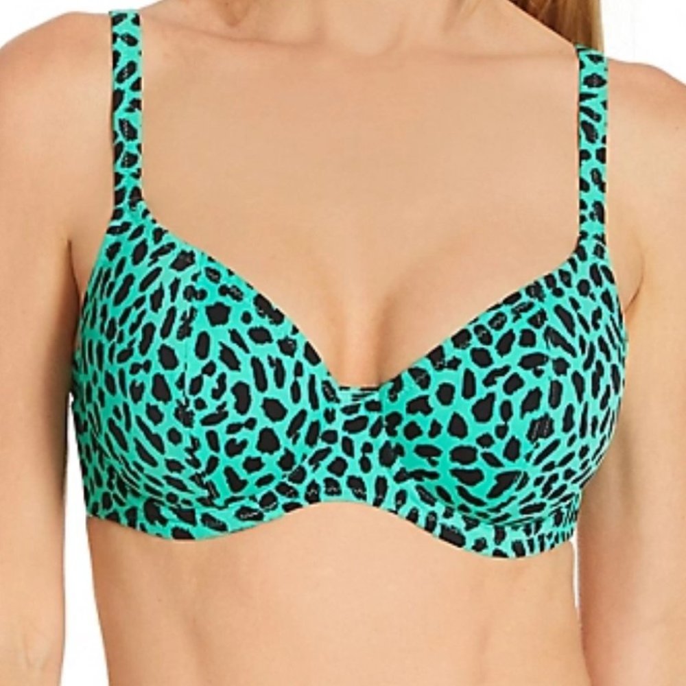Freya Green and Black Leopard Bikini Top